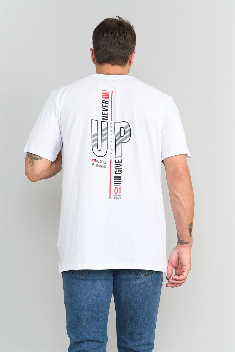 Çetinkaya Mentality 3175 Erkek Bisiklet Yaka Regular T-Shirt Beyaz