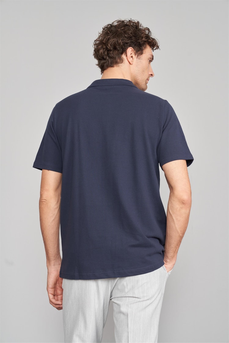 Çetinkaya Mentality 3242 Polo Yaka Penye Pike Regular T-Shirt Lacivert