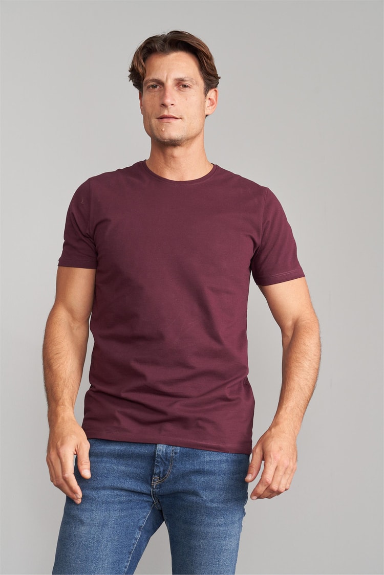 Çetinkaya Mentality 3249 Erkek Bisiklet Yaka Regular T-Shirt Mürdüm