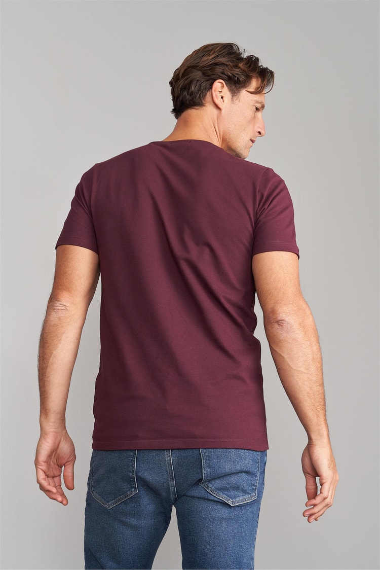 Çetinkaya Mentality 3249 Erkek Bisiklet Yaka Regular T-Shirt Mürdüm