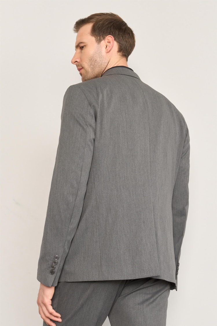 Çetinkaya Mentality 3448 Erkek Yunter Loco Slim Fit Yelekli Takım Elbise Gri