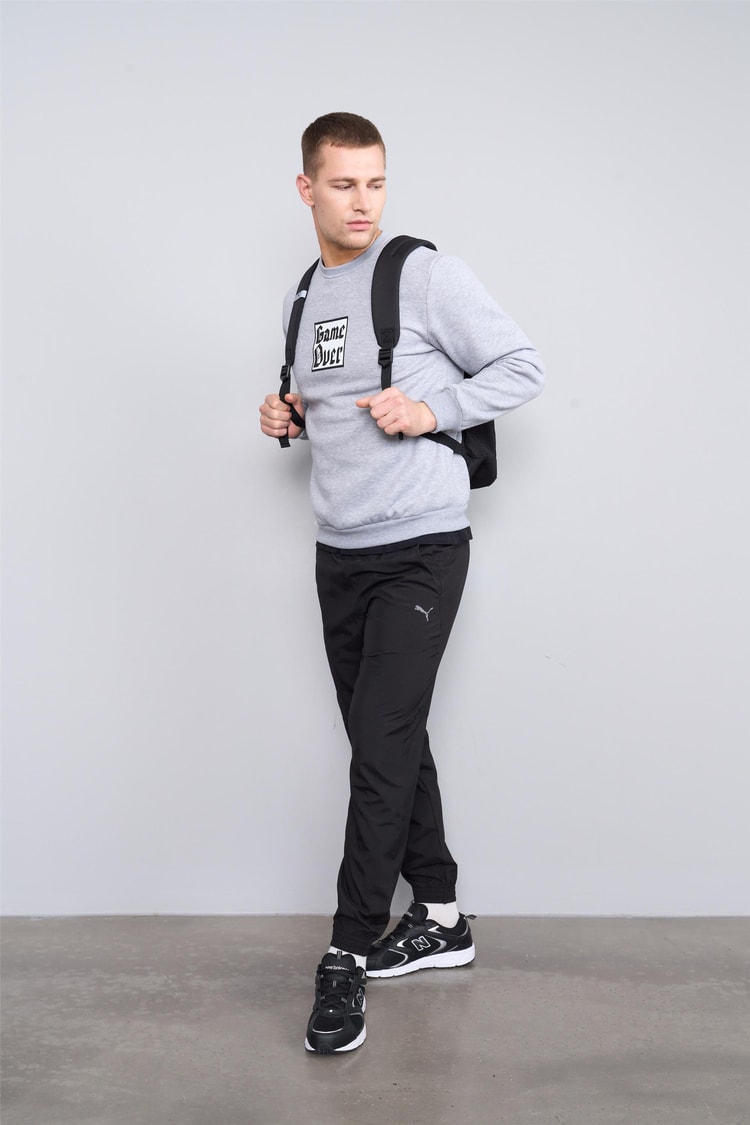 Çetinkaya Mentality 3599 Bisiklet Yaka 3 İplik Şardonlu Grimelanj Sweatshirt