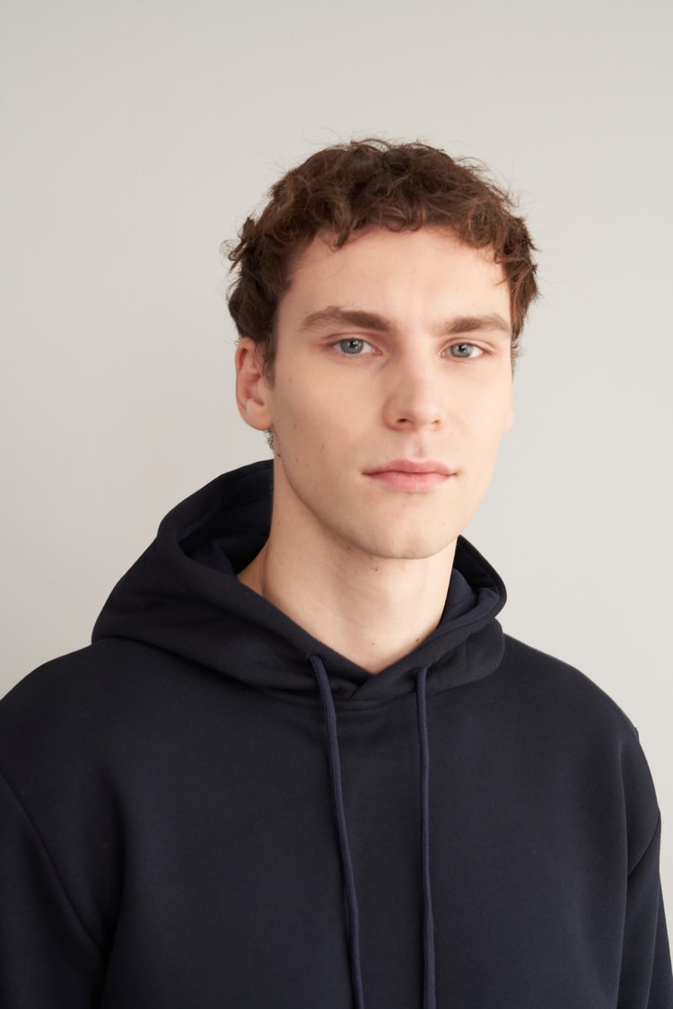Çetinkaya Mentality 3706 Erkek Kapüşonlu Kanguru Cepli Rejenere Lacivert Sweatshirt