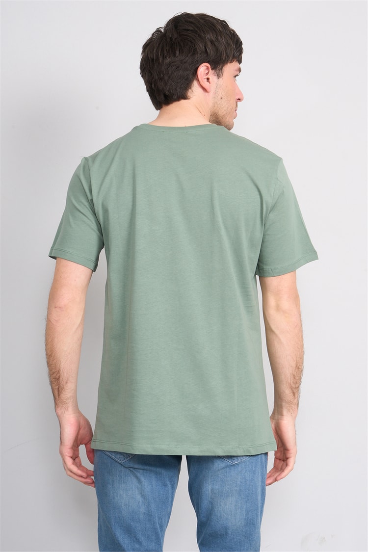 Çetinkaya Mentality 3713 Bisiklet Yaka Regular Cepli T-shirt Haki