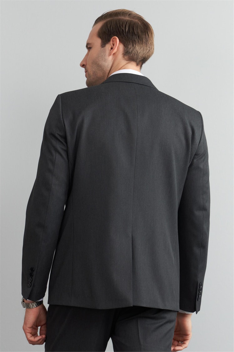 Çetinkaya Mentality 38 Yunter Loca Slim Fit Yelek Takım Elbise Füme