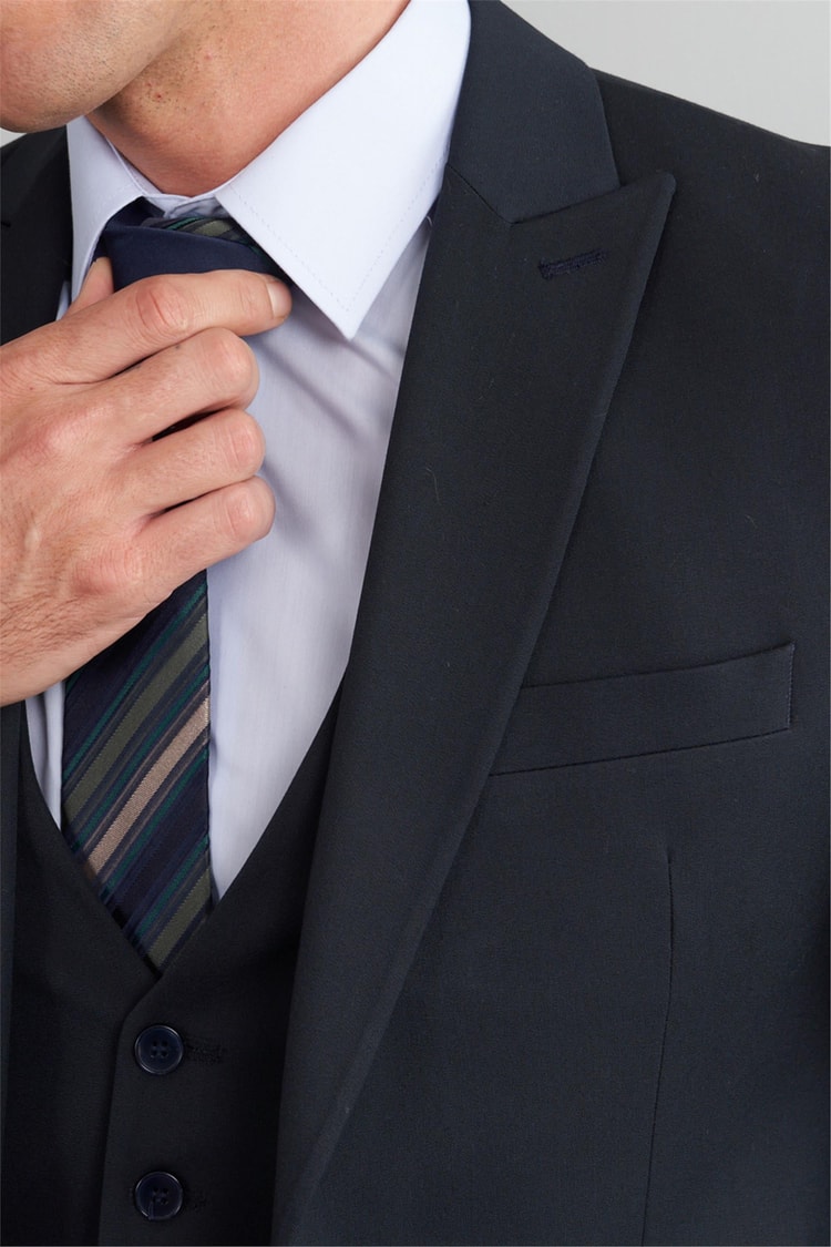 Çetinkaya Mentality 38 Yunter Loca Slim Fit Yelek Takım Elbise Lacivert