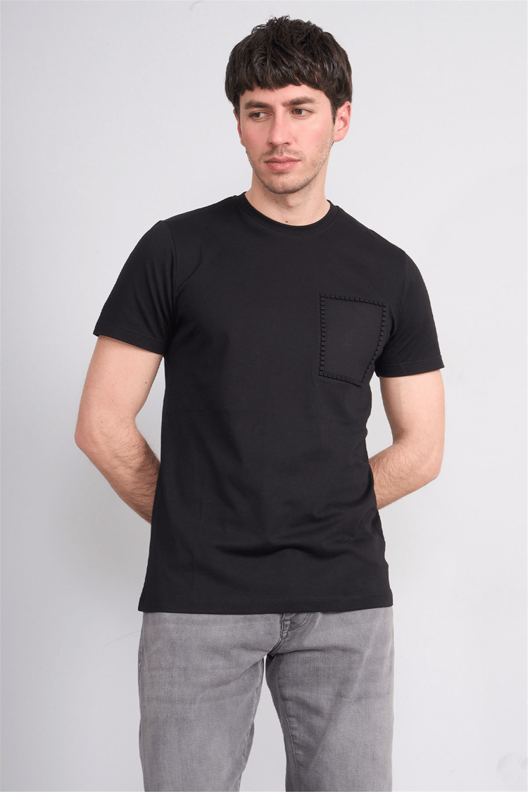 Çetinkaya Mentality 4508 Bisiklet Yaka Regular Modelli T-shirt Siyah