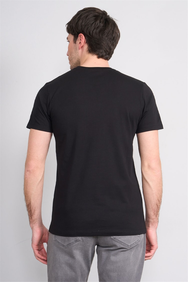 Çetinkaya Mentality 4508 Bisiklet Yaka Regular Modelli T-shirt Siyah