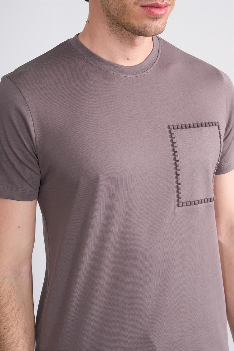 Çetinkaya Mentality 4508 Bisiklet Yaka Regular Modelli T-shirt Gri