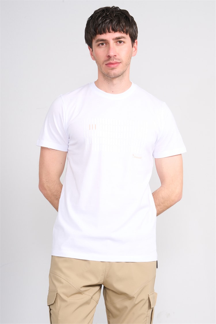 Çetinkaya Mentality 4510 Bisiklet Yaka Regular Modelli T-shirt Beyaz