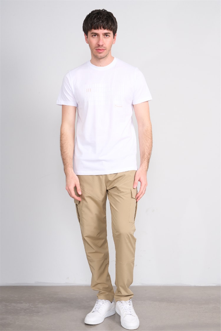 Çetinkaya Mentality 4510 Bisiklet Yaka Regular Modelli T-shirt Beyaz
