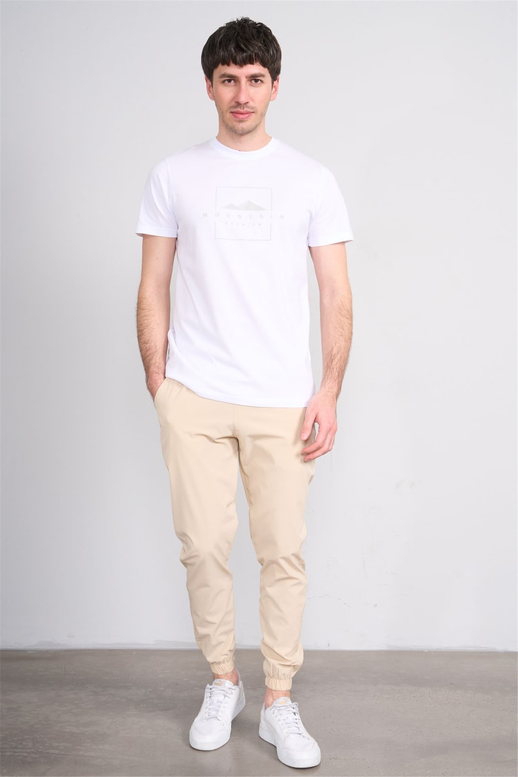 Çetinkaya Mentality 4511 Bisiklet Yaka Regular Modelli T-shirt Beyaz