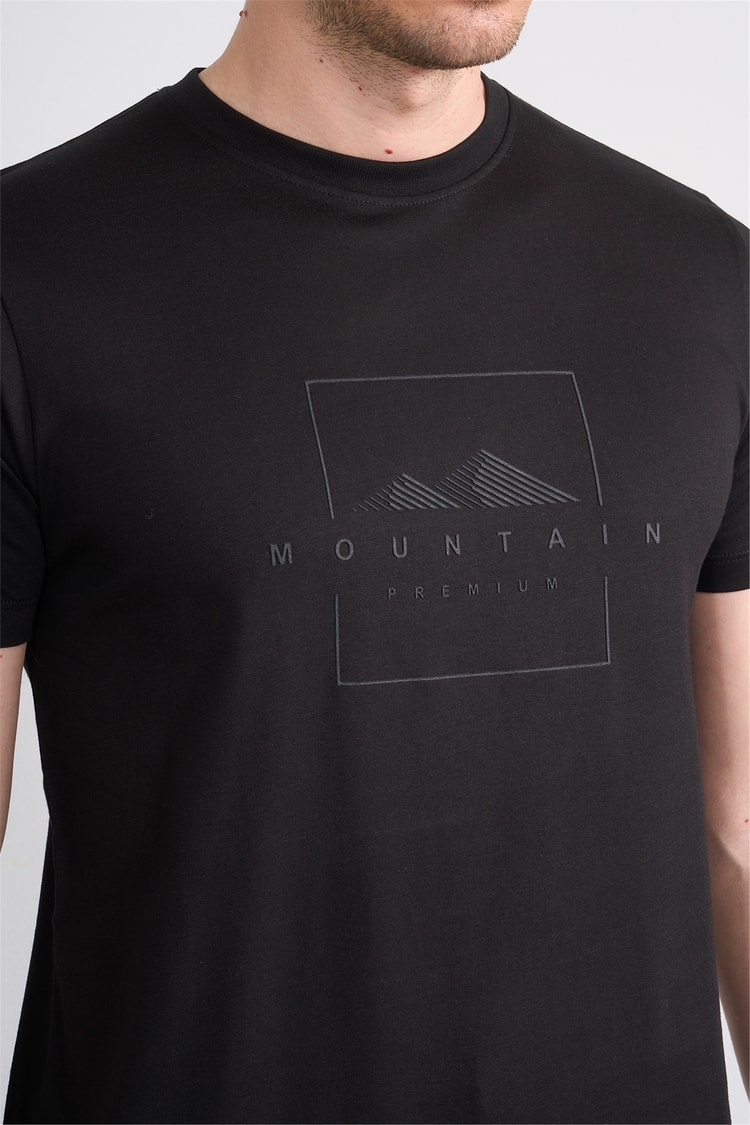 Çetinkaya Mentality 4511 Bisiklet Yaka Regular Modelli T-shirt Siyah