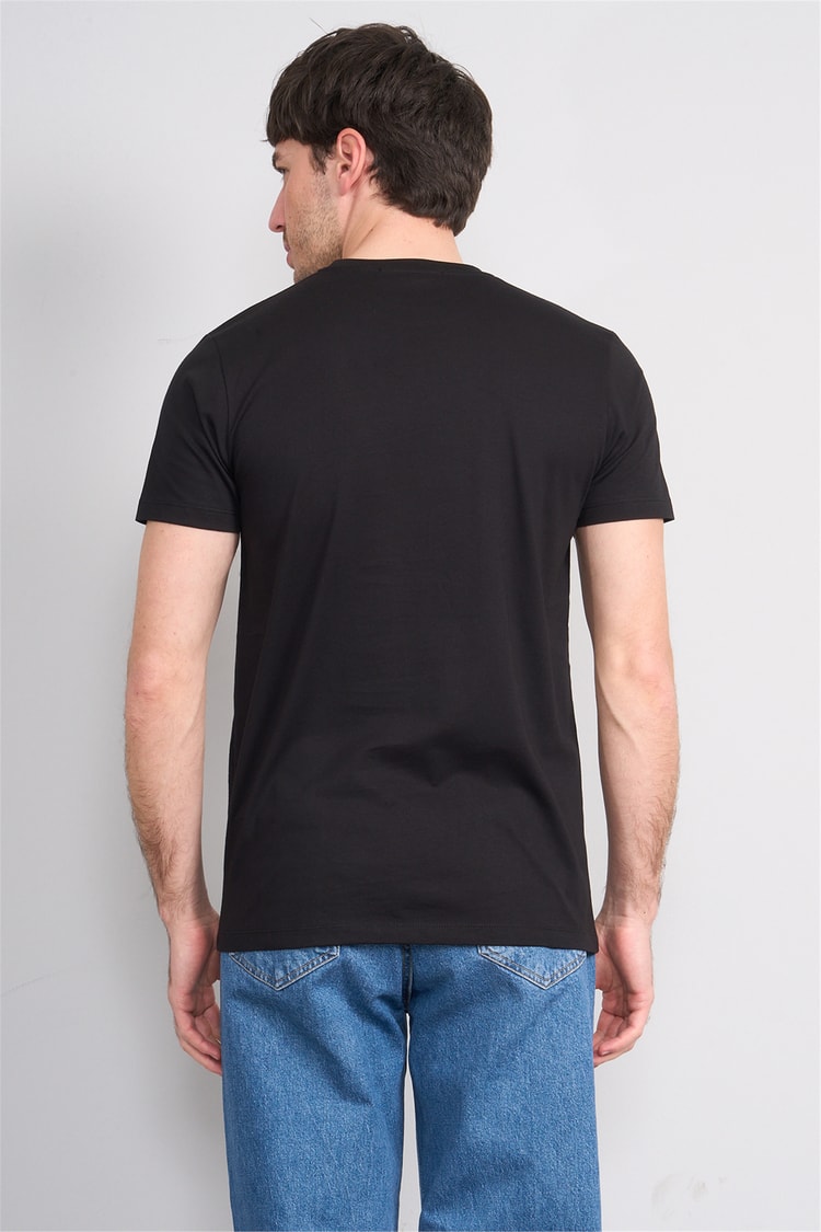 Çetinkaya Mentality 4511 Bisiklet Yaka Regular Modelli T-shirt Siyah