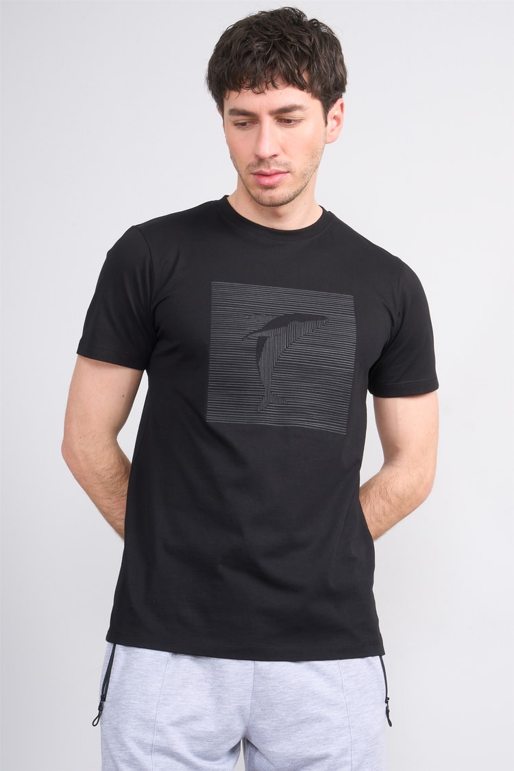 Çetinkaya Mentality 4512 Bisiklet Yaka Regular Modelli T-shirt Siyah