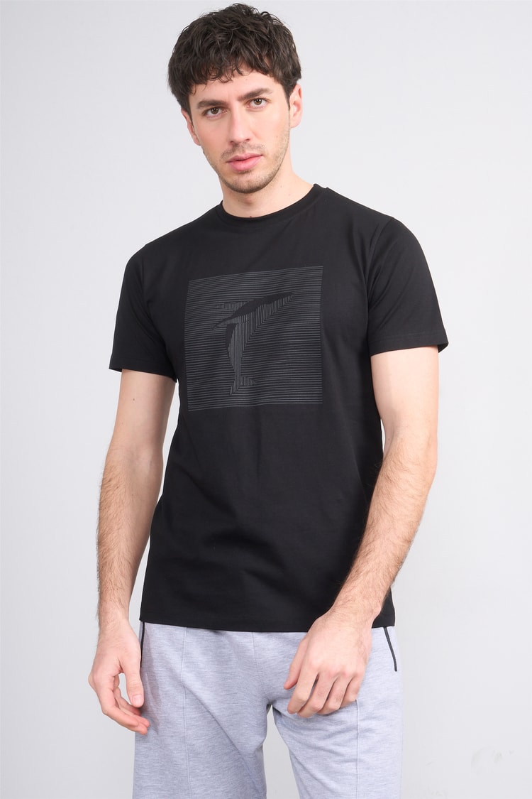 Çetinkaya Mentality 4512 Bisiklet Yaka Regular Modelli T-shirt Siyah