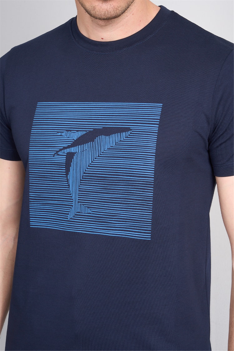 Çetinkaya Mentality 4512 Bisiklet Yaka Regular Modelli T-shirt Lacivert