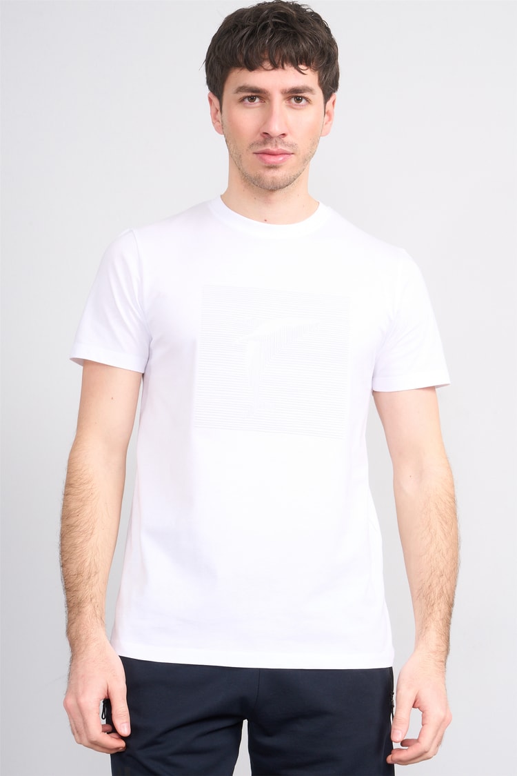 Çetinkaya Mentality 4512 Bisiklet Yaka Regular Modelli T-shirt Beyaz