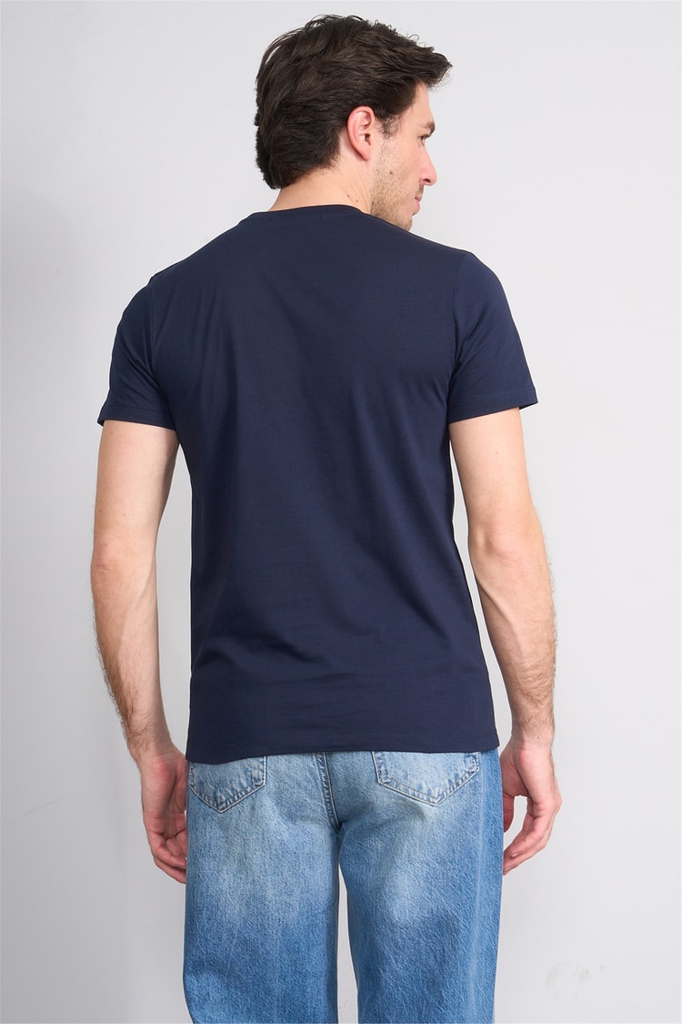 Çetinkaya Mentality 4512 Bisiklet Yaka Regular Modelli T-shirt Lacivert