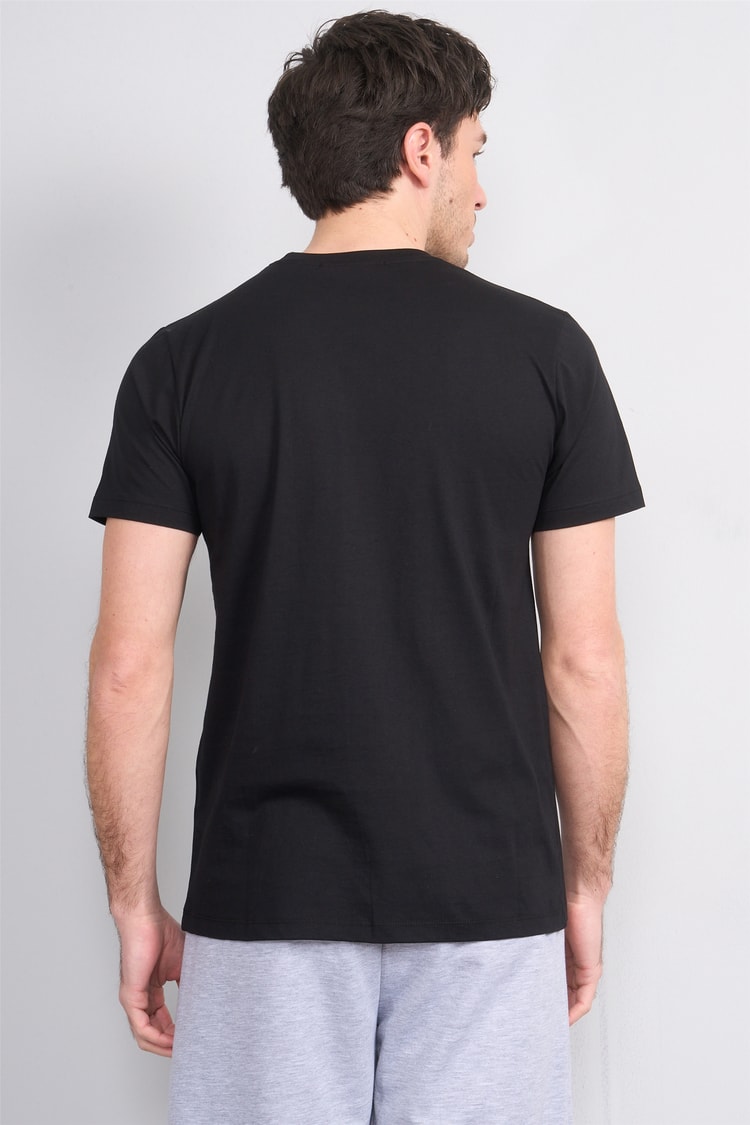 Çetinkaya Mentality 4512 Bisiklet Yaka Regular Modelli T-shirt Siyah
