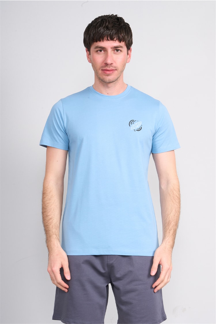 Çetinkaya Mentality 4516 Bisiklet Yaka Regular Modelli T-shirt Navy