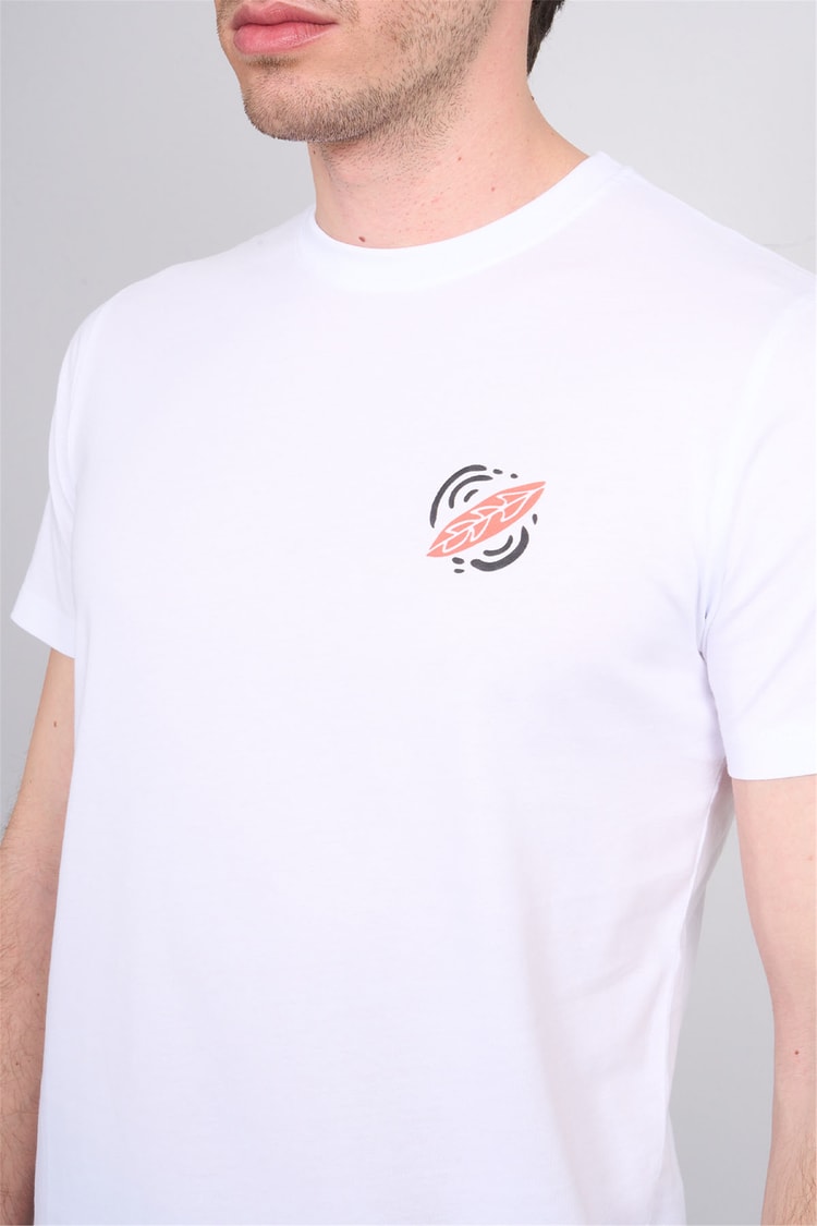 Çetinkaya Mentality 4516 Bisiklet Yaka Regular Modelli T-shirt Beyaz