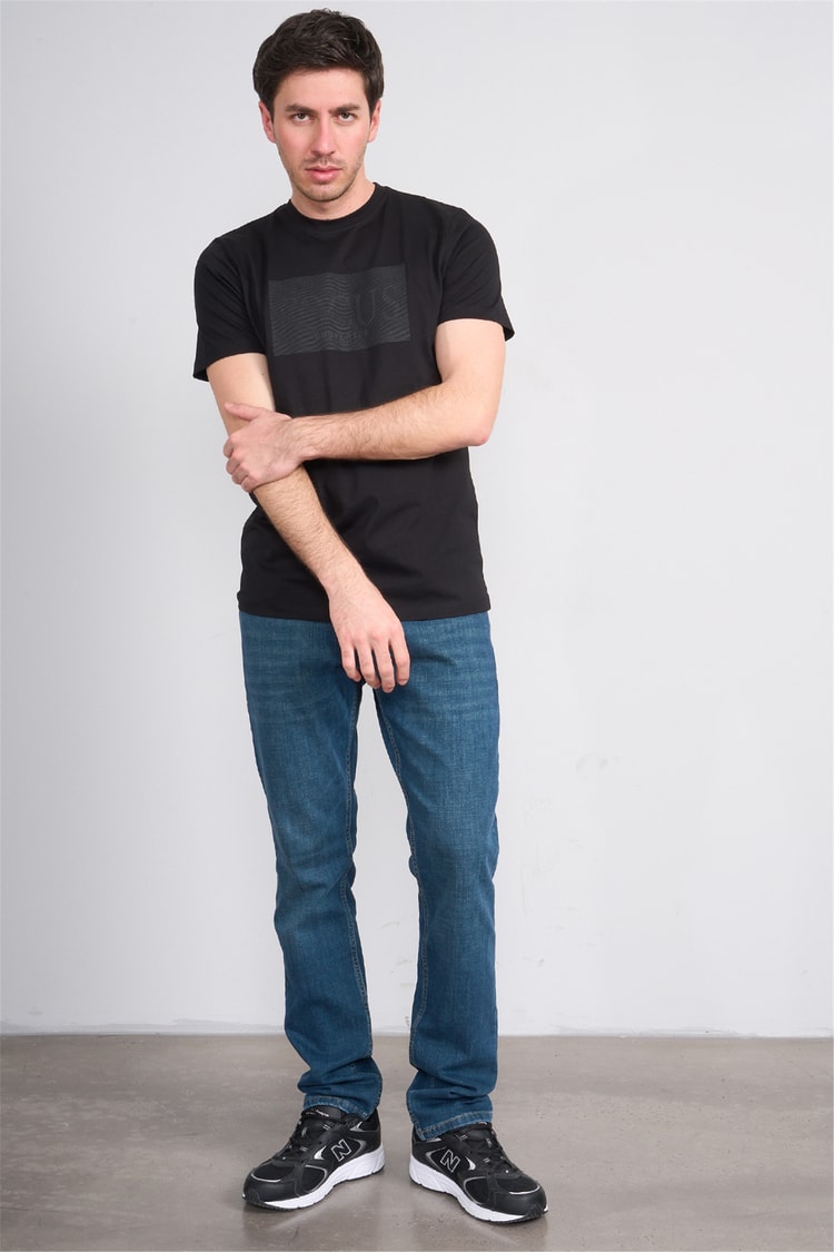 Çetinkaya Mentality 4517 Bisiklet Yaka Regular Modelli T-shirt Siyah
