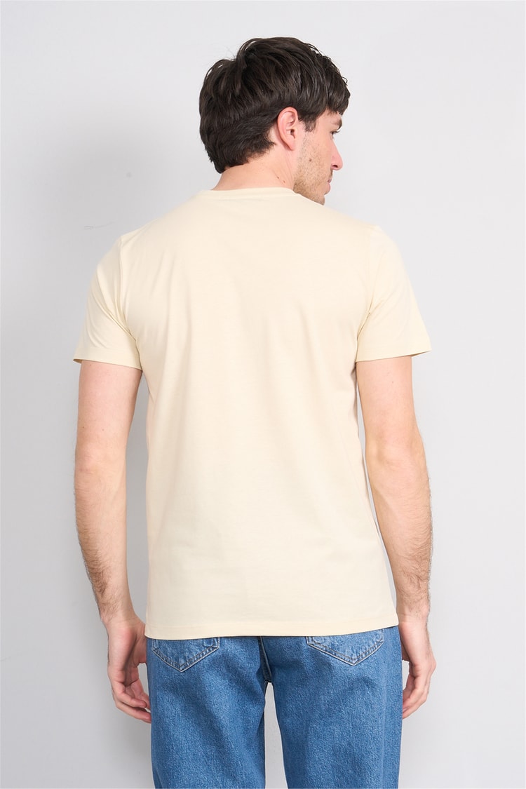 Çetinkaya Mentality 4517 Bisiklet Yaka Regular Modelli T-shirt Taş