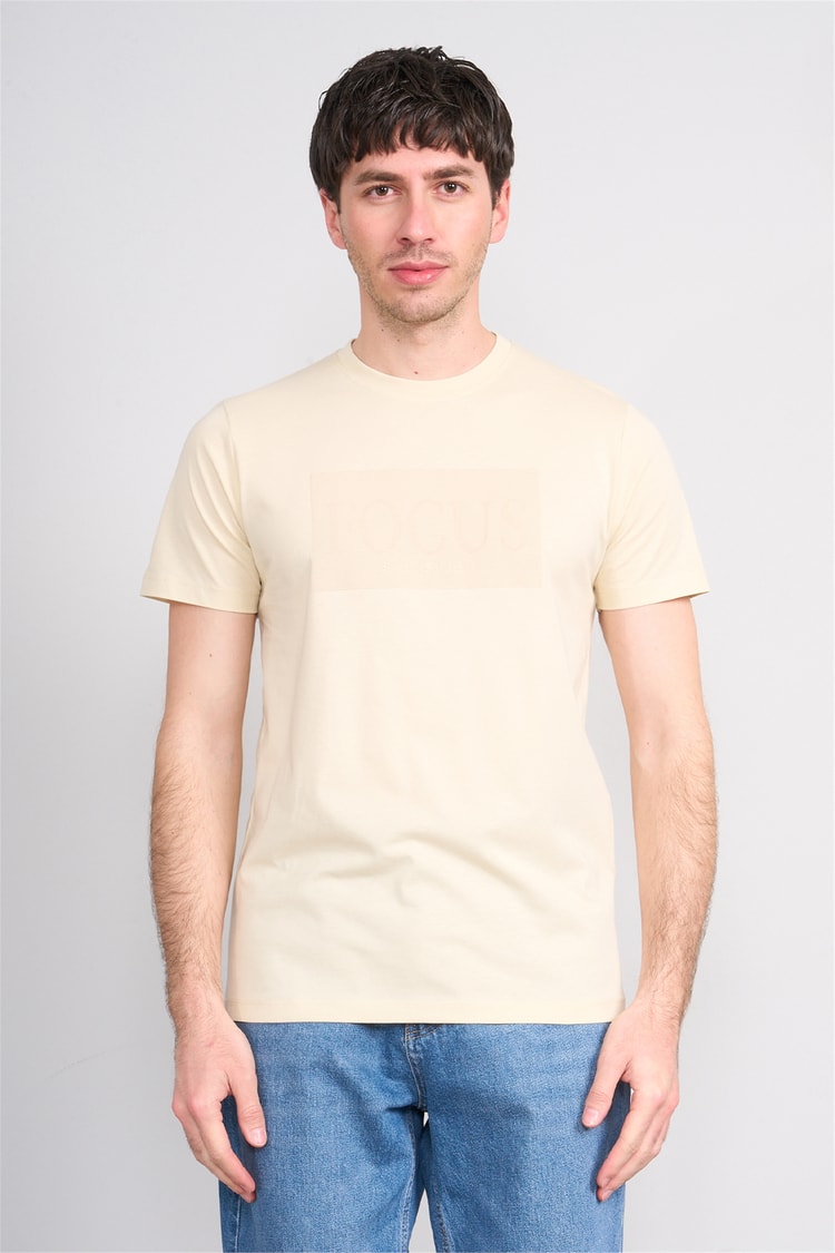 Çetinkaya Mentality 4517 Bisiklet Yaka Regular Modelli T-shirt Taş