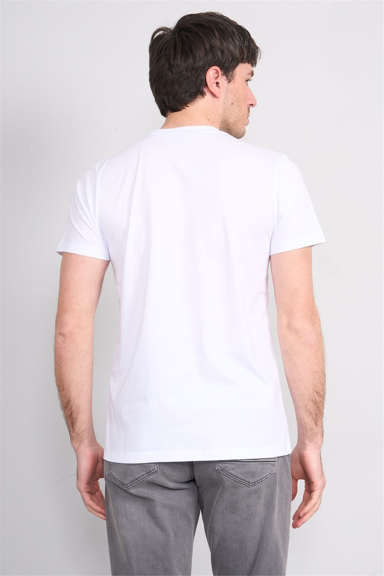 Çetinkaya Mentality 4517 Bisiklet Yaka Regular Modelli T-shirt Beyaz