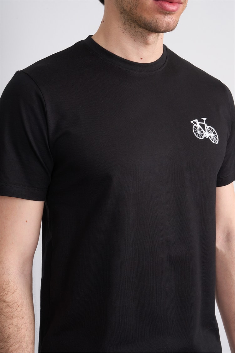 Çetinkaya Mentality 4520 Bisiklet Yaka Regular Modelli T-shirt Siyah