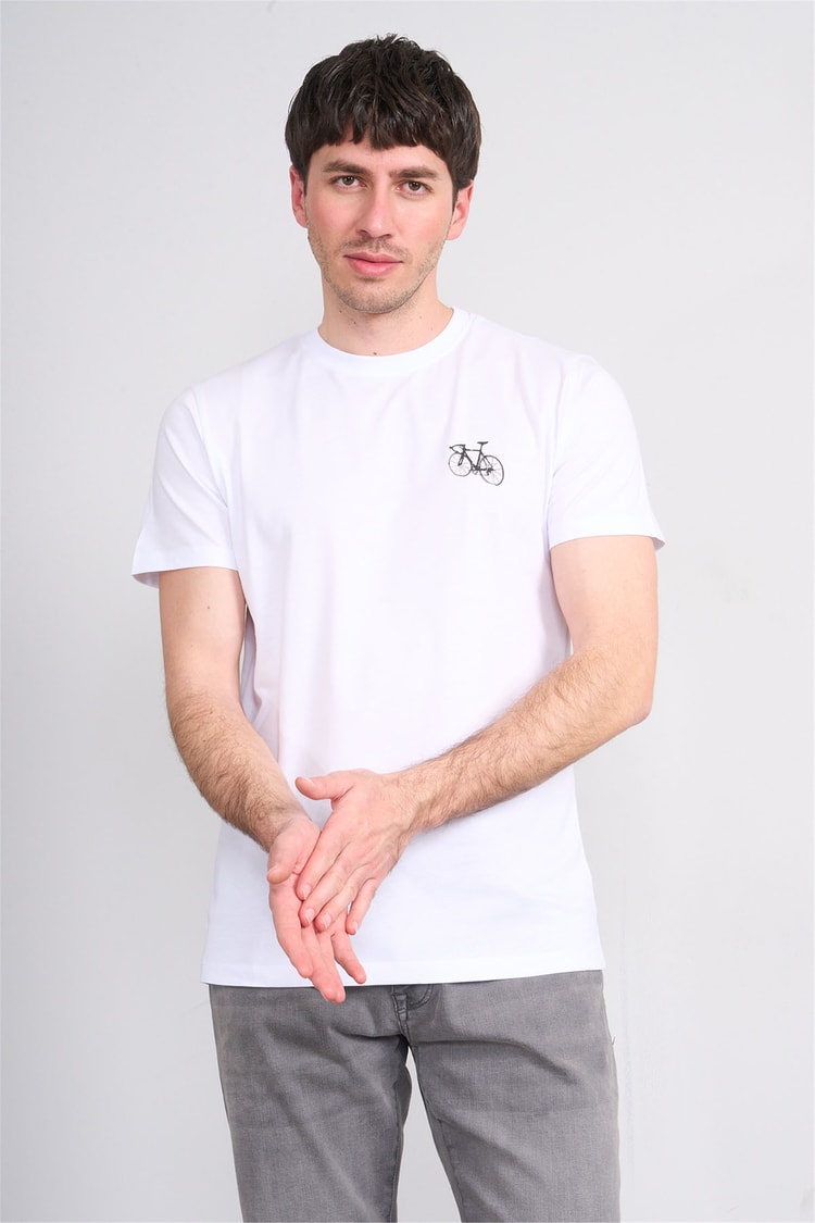 Çetinkaya Mentality 4520 Bisiklet Yaka Regular Modelli T-shirt Beyaz