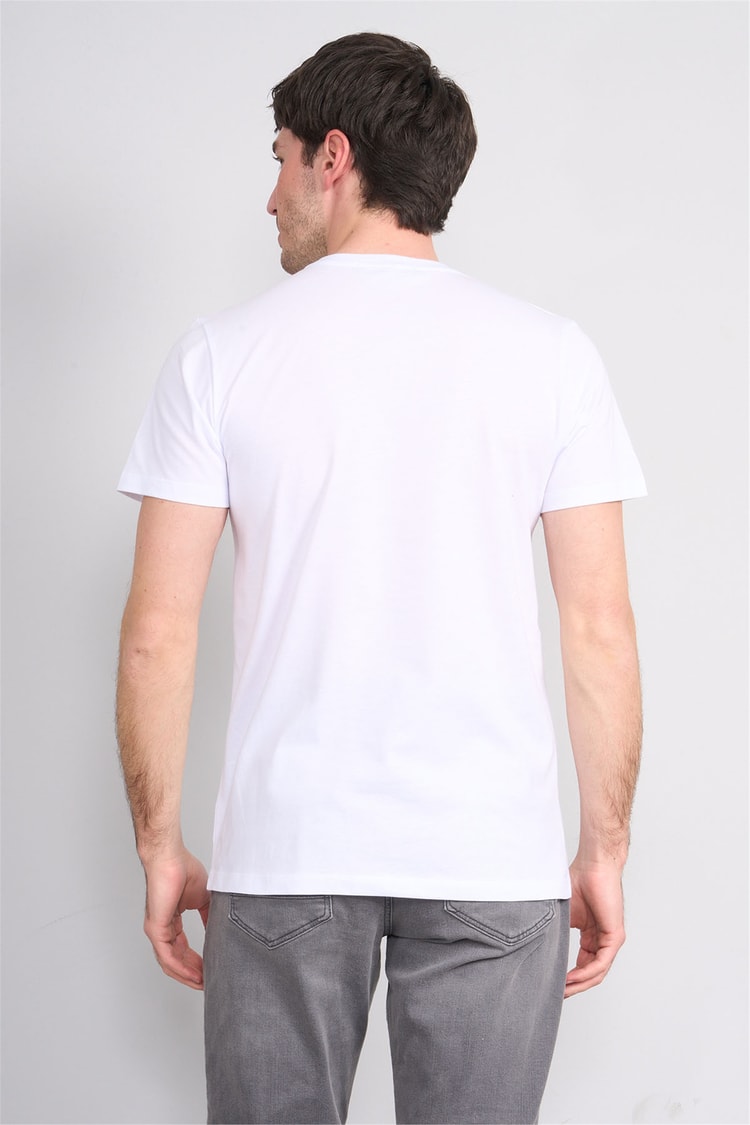 Çetinkaya Mentality 4520 Bisiklet Yaka Regular Modelli T-shirt Beyaz