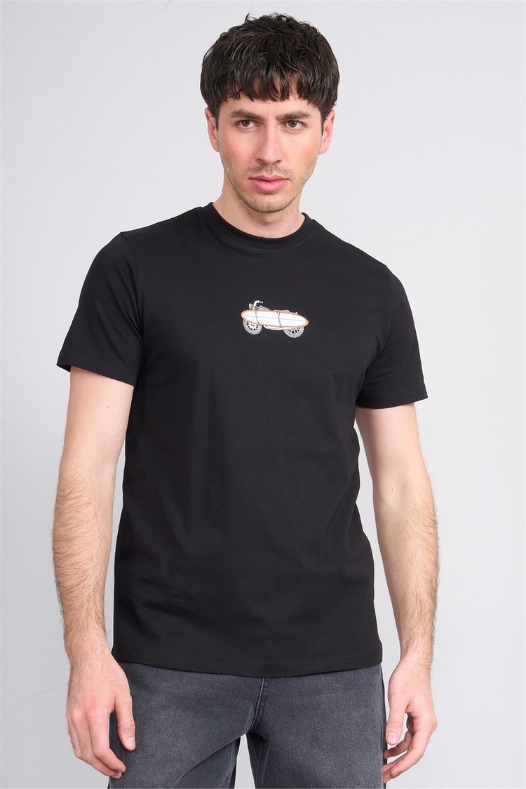 Çetinkaya Mentality 4521 Bisiklet Yaka Regular Modelli T-shirt Siyah