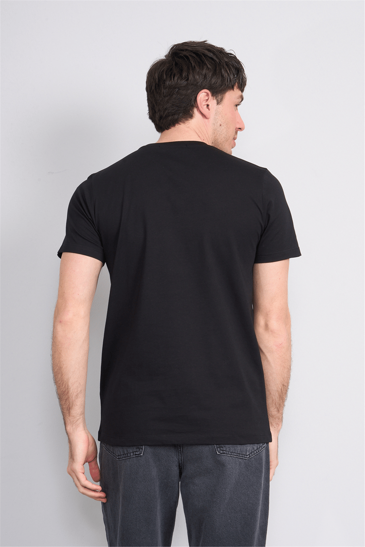 Çetinkaya Mentality 4521 Bisiklet Yaka Regular Modelli T-shirt Siyah