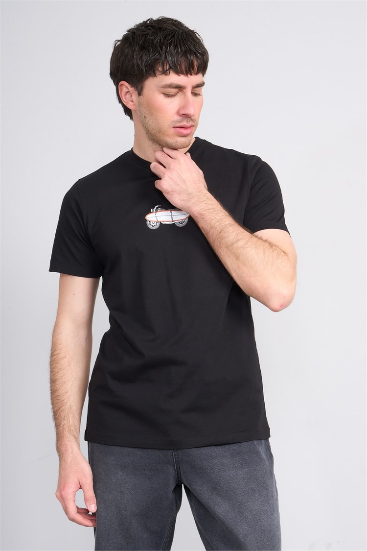 Çetinkaya Mentality 4521 Bisiklet Yaka Regular Modelli T-shirt Siyah