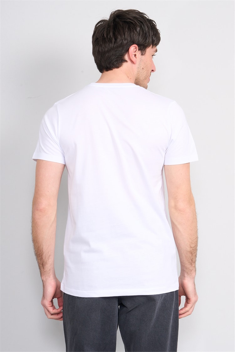 Çetinkaya Mentality 4521 Bisiklet Yaka Regular Modelli T-shirt Beyaz
