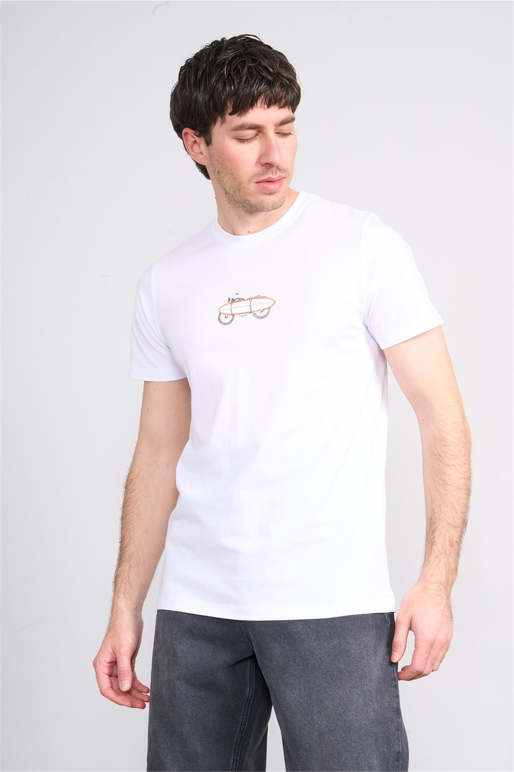 Çetinkaya Mentality 4521 Bisiklet Yaka Regular Modelli T-shirt Beyaz