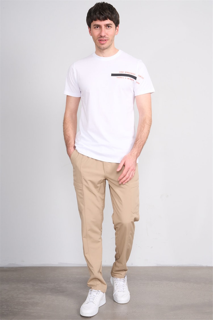 Çetinkaya Mentality 4523 Bisiklet Yaka Regular Modelli T-shirt Beyaz