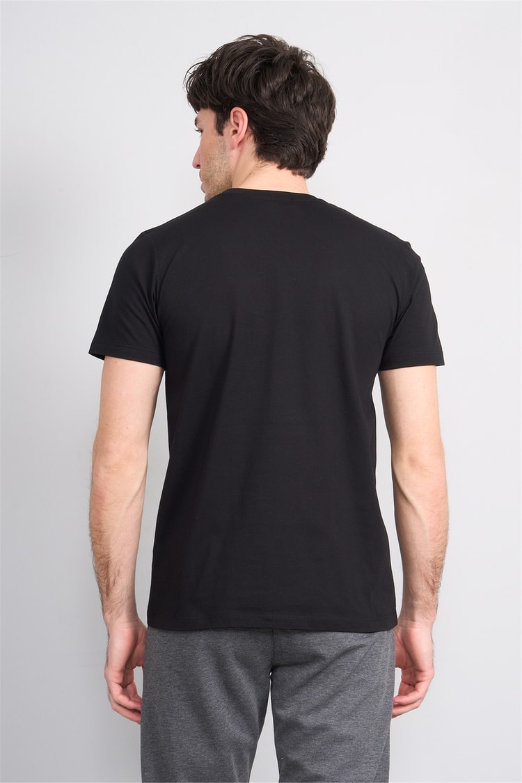 Çetinkaya Mentality 4525 Bisiklet Yaka Regular Modelli T-shirt Siyah