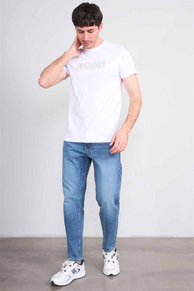 Çetinkaya Mentality 4526 Bisiklet Yaka Regular Modelli T-shirt Beyaz