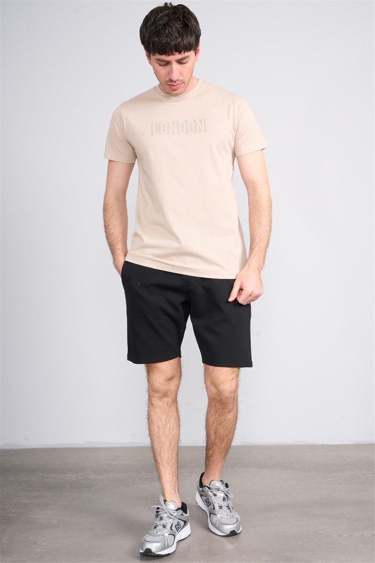 Çetinkaya Mentality 4526 Bisiklet Yaka Regular Modelli T-shirt Bej