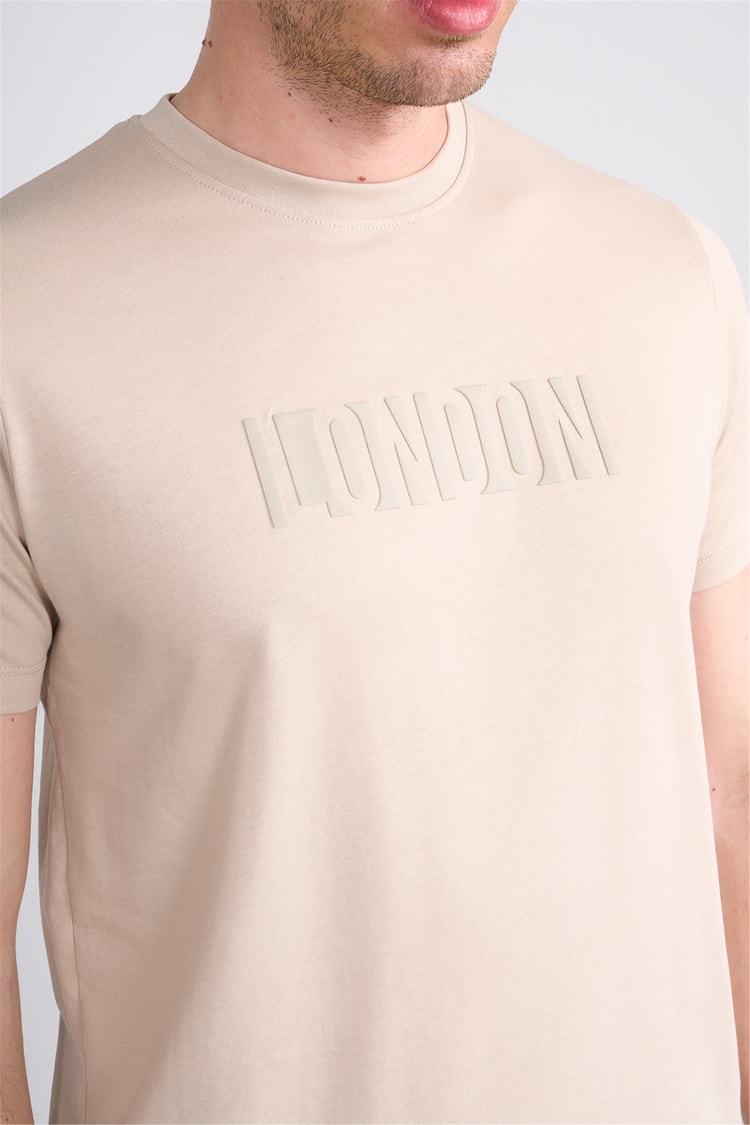 Çetinkaya Mentality 4526 Bisiklet Yaka Regular Modelli T-shirt Bej