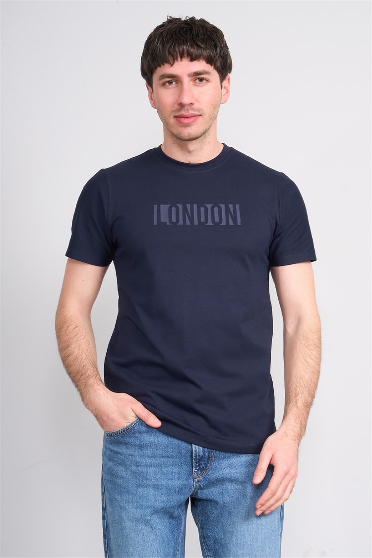 Çetinkaya Mentality 4526 Bisiklet Yaka Regular Modelli T-shirt Lacivert