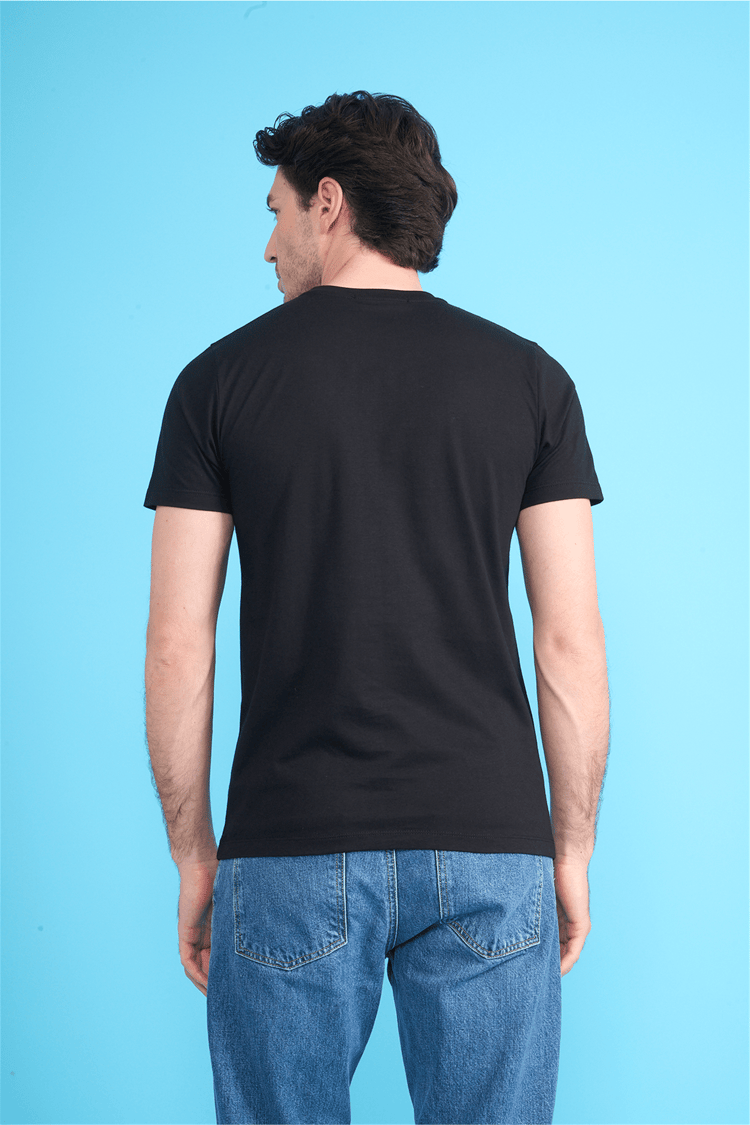 Çetinkaya Mentality 4528 Bisiklet Yaka Regular Modelli T-shirt Siyah