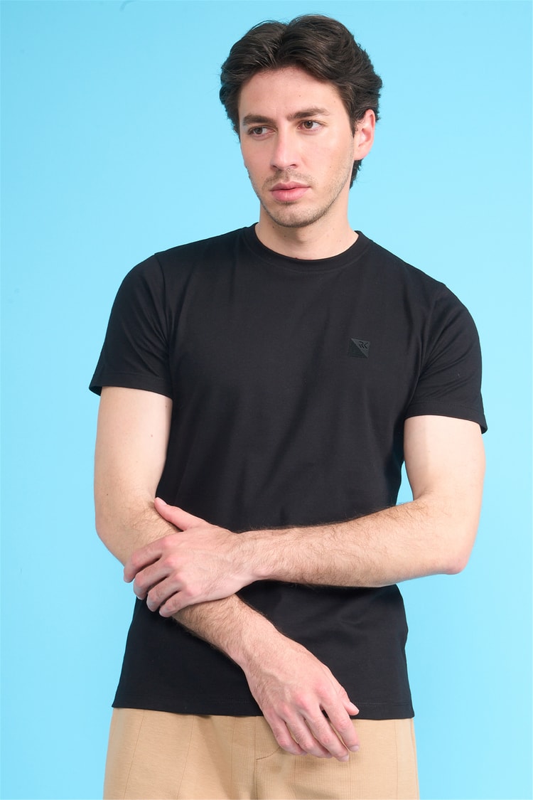 Çetinkaya Mentality 4529 Bisiklet Yaka Regular Modelli T-shirt Siyah
