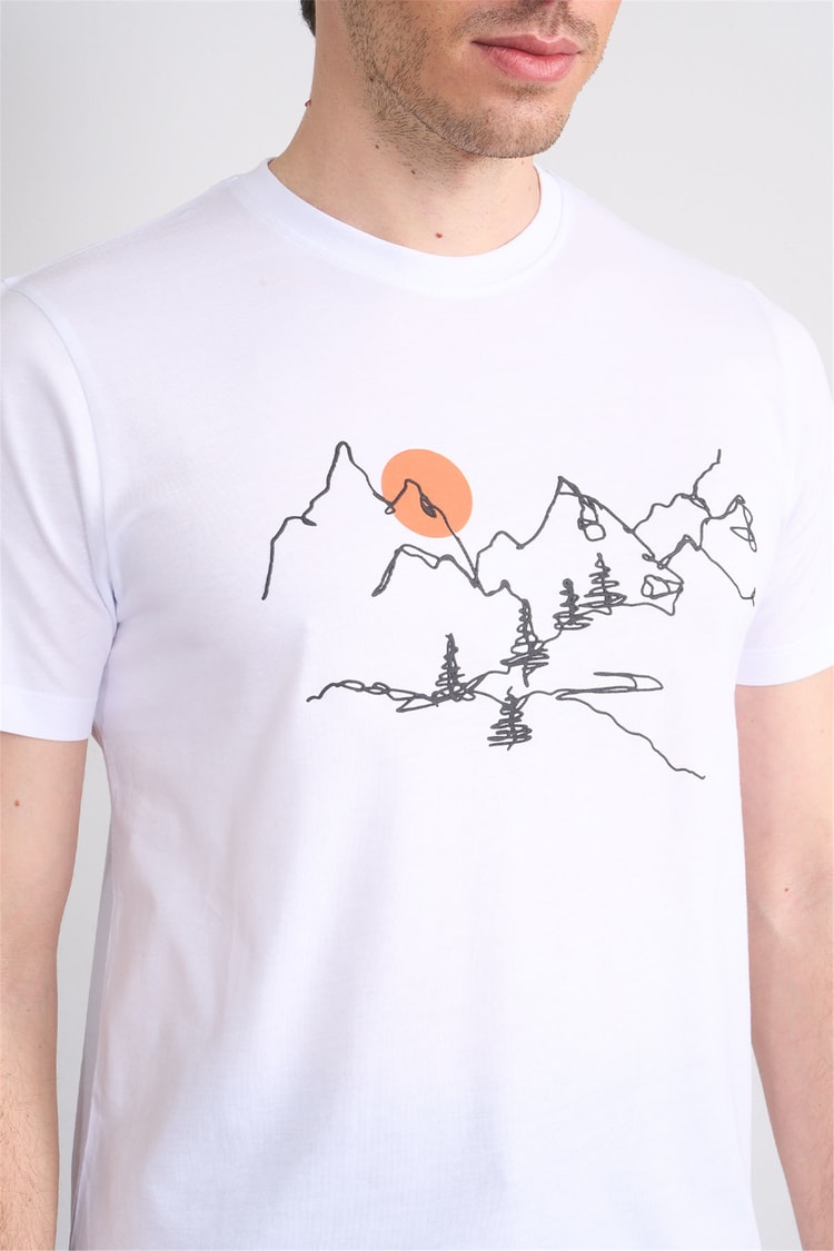 Çetinkaya Mentality 4530 Bisiklet Yaka Regular Modelli T-shirt Beyaz