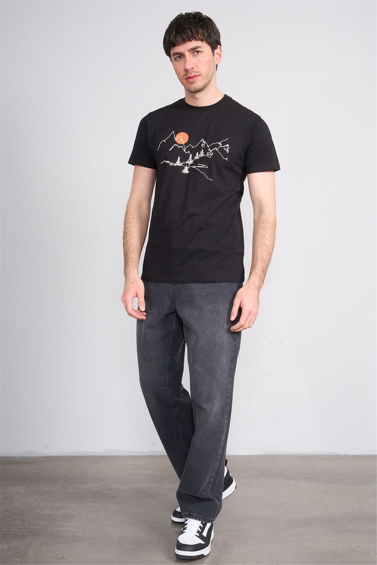 Çetinkaya Mentality 4530 Bisiklet Yaka Regular Modelli T-shirt Siyah