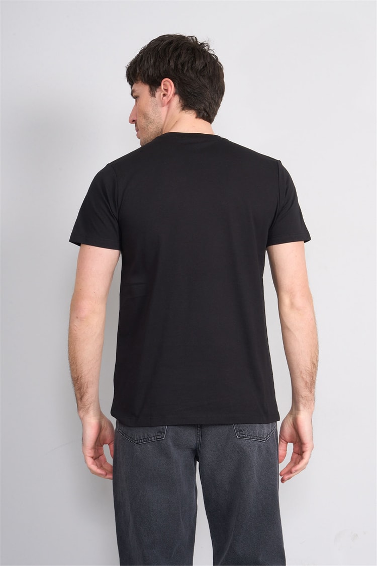 Çetinkaya Mentality 4530 Bisiklet Yaka Regular Modelli T-shirt Siyah