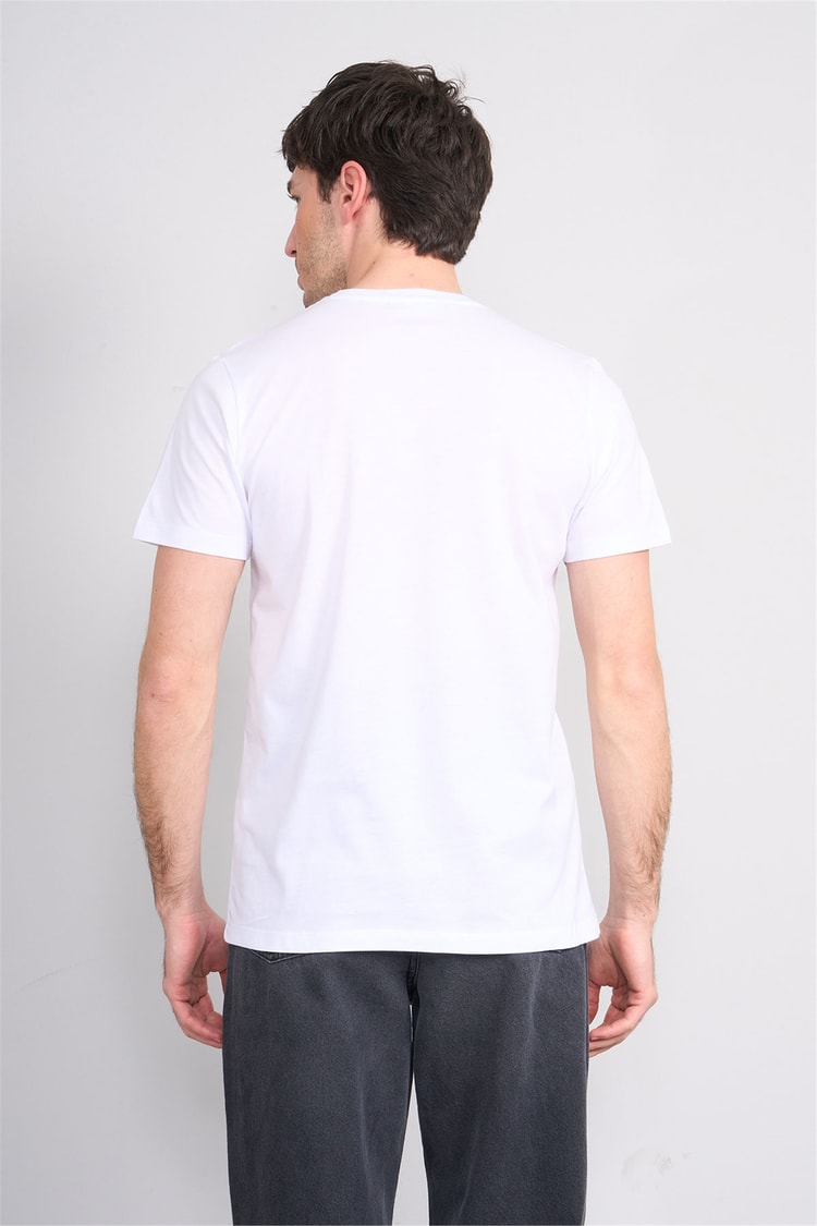 Çetinkaya Mentality 4530 Bisiklet Yaka Regular Modelli T-shirt Beyaz